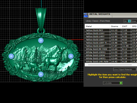 Gold oval pendant 3D Print Model