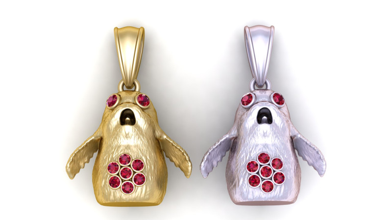 ユニークなゴールドペンダント 3Dプリントモデル .c4d .max .obj .3ds .fbx .stl .blend