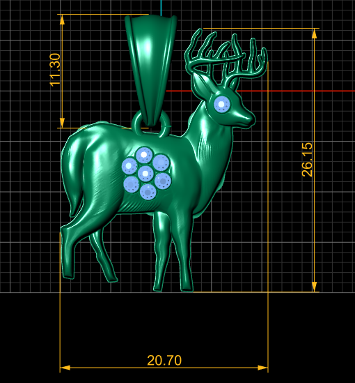 Majestic Deer Gold Pendant 3D प्रिंट मॉडल .c4d .max .obj .3ds .fbx .stl .blend