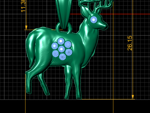 Majestic Deer Gold Pendant Model do druku 3D