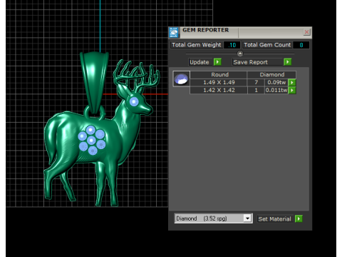 Majestic Deer Gold Pendant 3D प्रिंट मॉडल