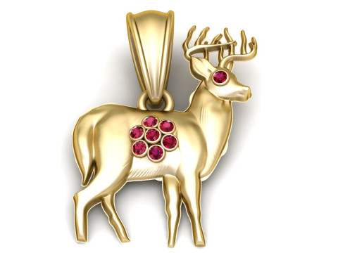Majestic Deer Gold Pendant 3D प्रिंट मॉडल