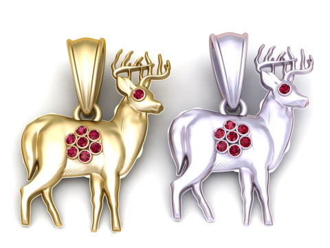 Majestic Deer Gold Pendant 3D प्रिंट मॉडल