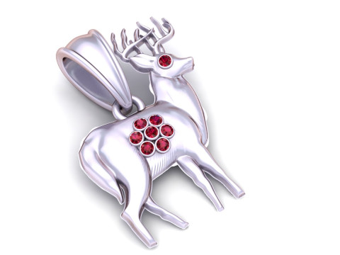 Majestic Deer Gold Pendant 3D प्रिंट मॉडल