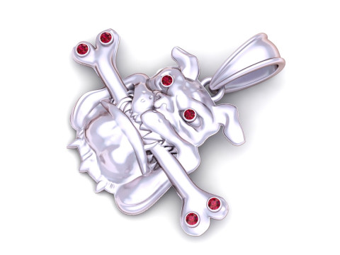 Fierce Bulldog Gold Pendant 3D Print Model