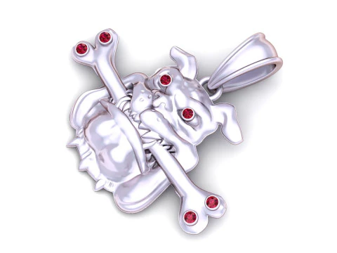 Fierce Bulldog Gold Pendant 3D Print Model