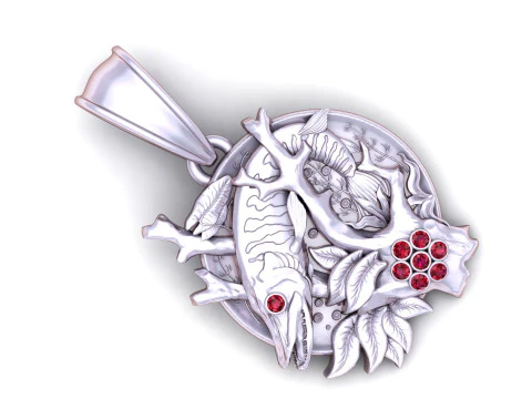 Golden Fish Coral Pendant 3D Print Model