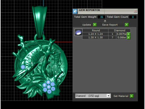 Golden Fish Coral Pendant 3D Print Model