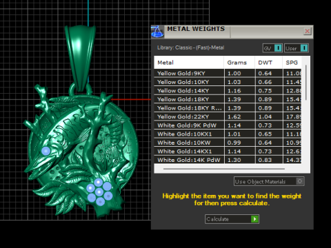 Golden Fish Coral Pendant 3Dプリントモデル