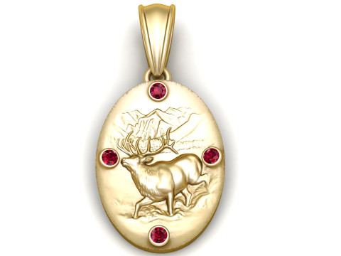 Golden Elk Mountain Pendant Modelo de Impressão 3D