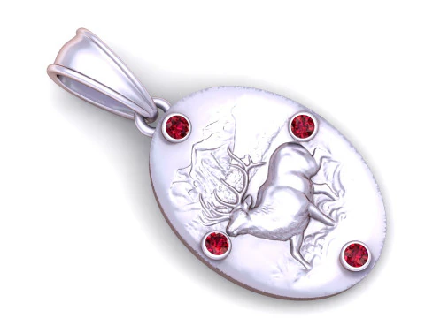 Golden Elk Mountain Pendant 3D Print Model