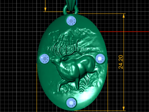 Golden Elk Mountain Pendant Modelo de Impressão 3D