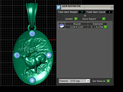 Golden Elk Mountain Pendant 3D Print Model