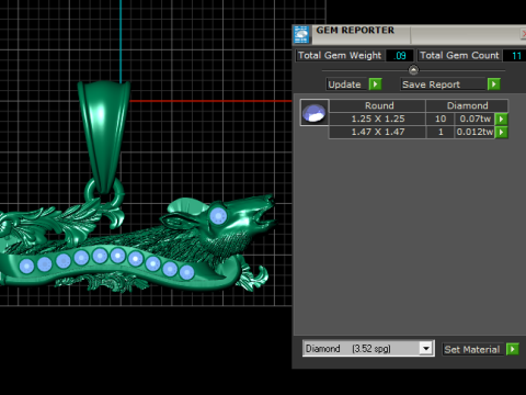 Golden Howling Wolf Pendant 3Dプリントモデル
