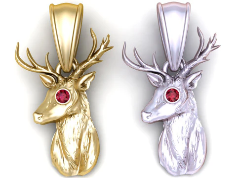 富豪雄鹿金吊坠 3D 打印模型