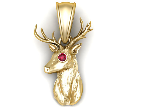 Regal Stag Gold Pendant 3D Print Model