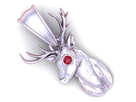 Regal Stag Gold Pendant 3D Print Model