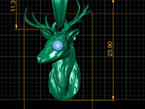 Regal Stag Gold Pendant 3D Print Model