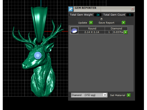 Regal Stag Gold Pendant 3D Print Model