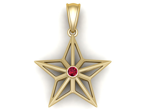 Ciondolo splendore stella dorata Modello di stampa 3D