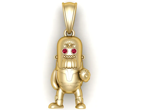 Golden Warrior Robot Pendant 3D Print Model