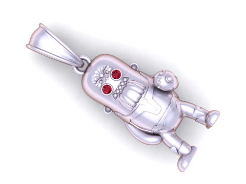 Golden Warrior Robot Pendant 3D Print Model