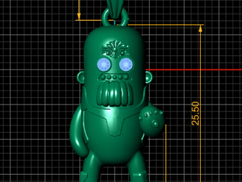 Golden Warrior Robot Pendant 3D Print Model