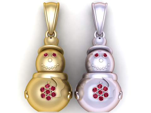Golden Snowman Pendant 3D 프린트 모델