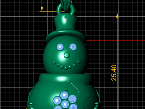 Golden Snowman Pendant 3D 打印模型