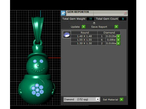 Golden Snowman Pendant 3D Print Model