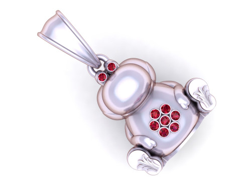Golden Hippo Charm Pendant 3D 打印模型