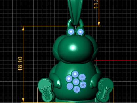 Golden Hippo Charm Pendant 3D 打印模型