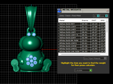 Golden Hippo Charm Pendant 3D 打印模型