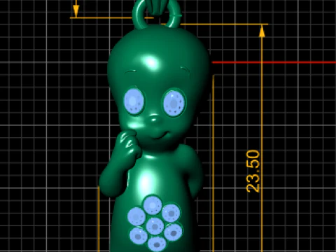 Golden Ghost Character Pendant 3D Print Model