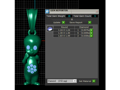 Golden Ghost Character Pendant 3D Print Model