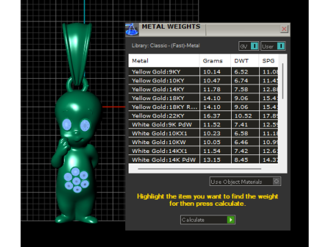 Golden Ghost Character Pendant Model Cetak 3D