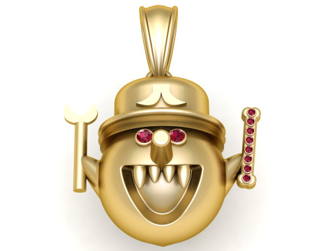Golden Jester Face Pendant Modello di stampa 3D