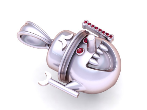 Golden Jester Face Pendant Modello di stampa 3D