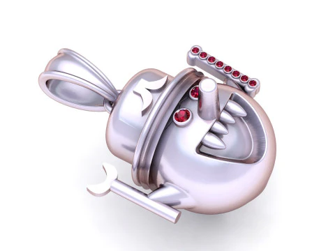Golden Jester Face Pendant 3D Print Model