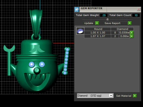 Golden Jester Face Pendant 3D Print Model