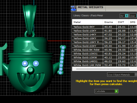 Golden Jester Face Pendant Modello di stampa 3D