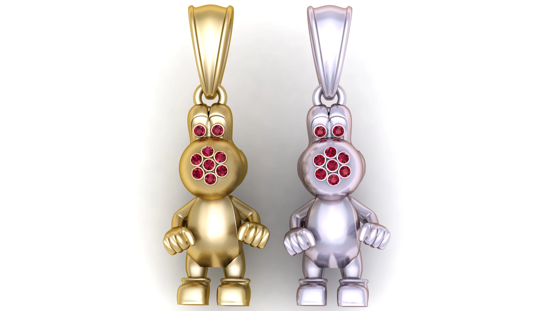 Golden Cartoon Creature Pendant 3D Print Model .c4d .max .obj .3ds .fbx .stl .blend 