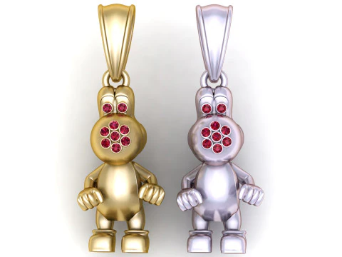 Ciondolo dorato della creatura del fumetto Modello di stampa 3D