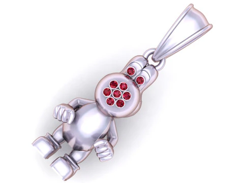 Golden Cartoon Creature Pendant 3D Print Model