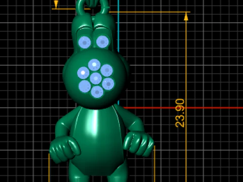 Golden Cartoon Creature Pendant 3D Print Model
