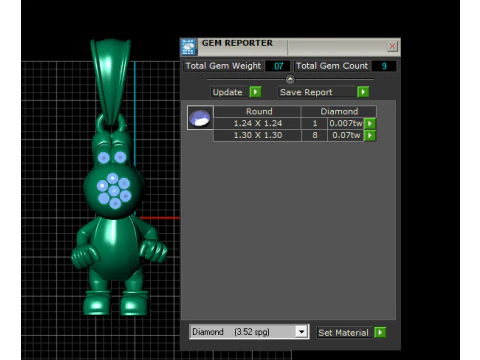 Golden Cartoon Creature Pendant 3D Print Model
