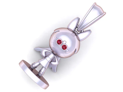 Golden Superhero Girl Pendant 3D Print Model