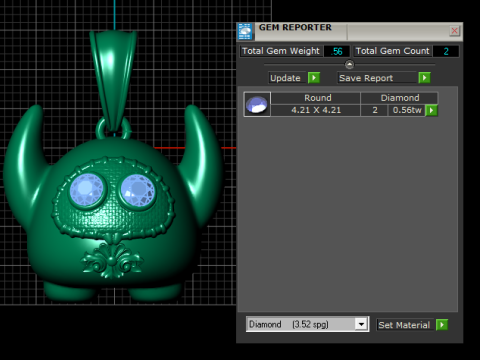 Golden Horned Creature Pendant 3D Print Model