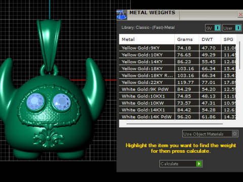 Golden Horned Creature Pendant 3D Print Model