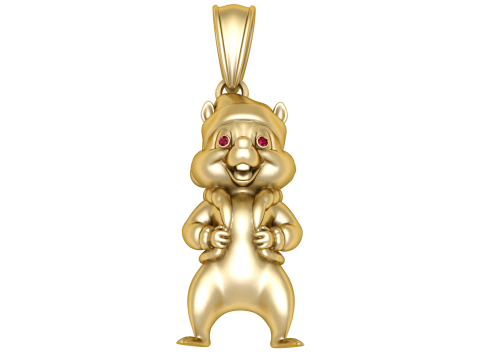 Gold chipmunk pendant Modello di stampa 3D